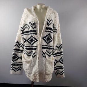 NWT Sonoma Hooded open front long knit cardigan
